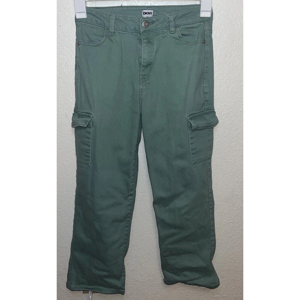 DKNY junior Women Cargo Jeans Sz 11 Light Green